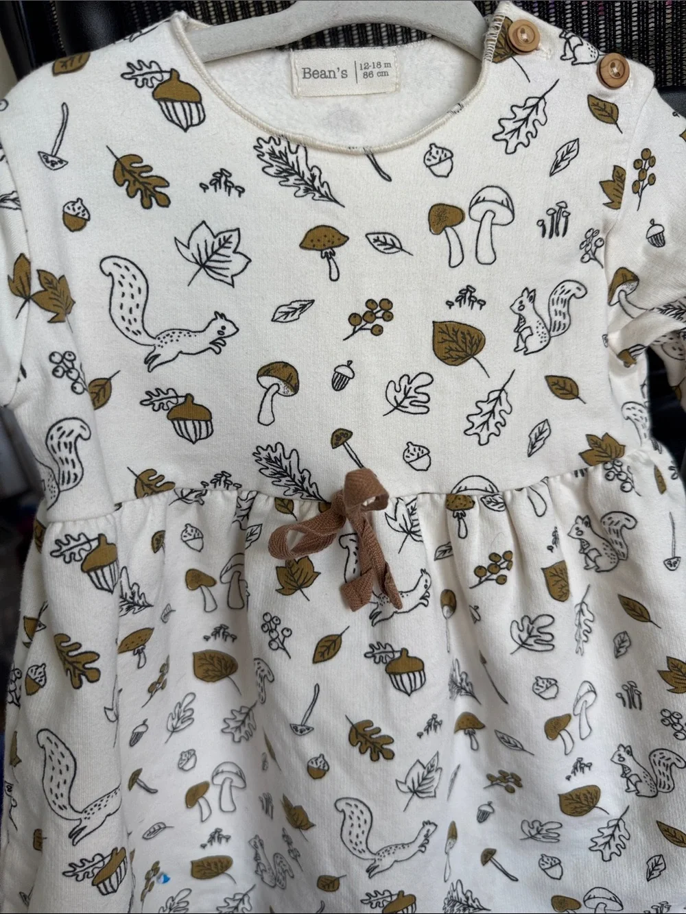Kids Cream & Tan Woodland Print Pajama Set